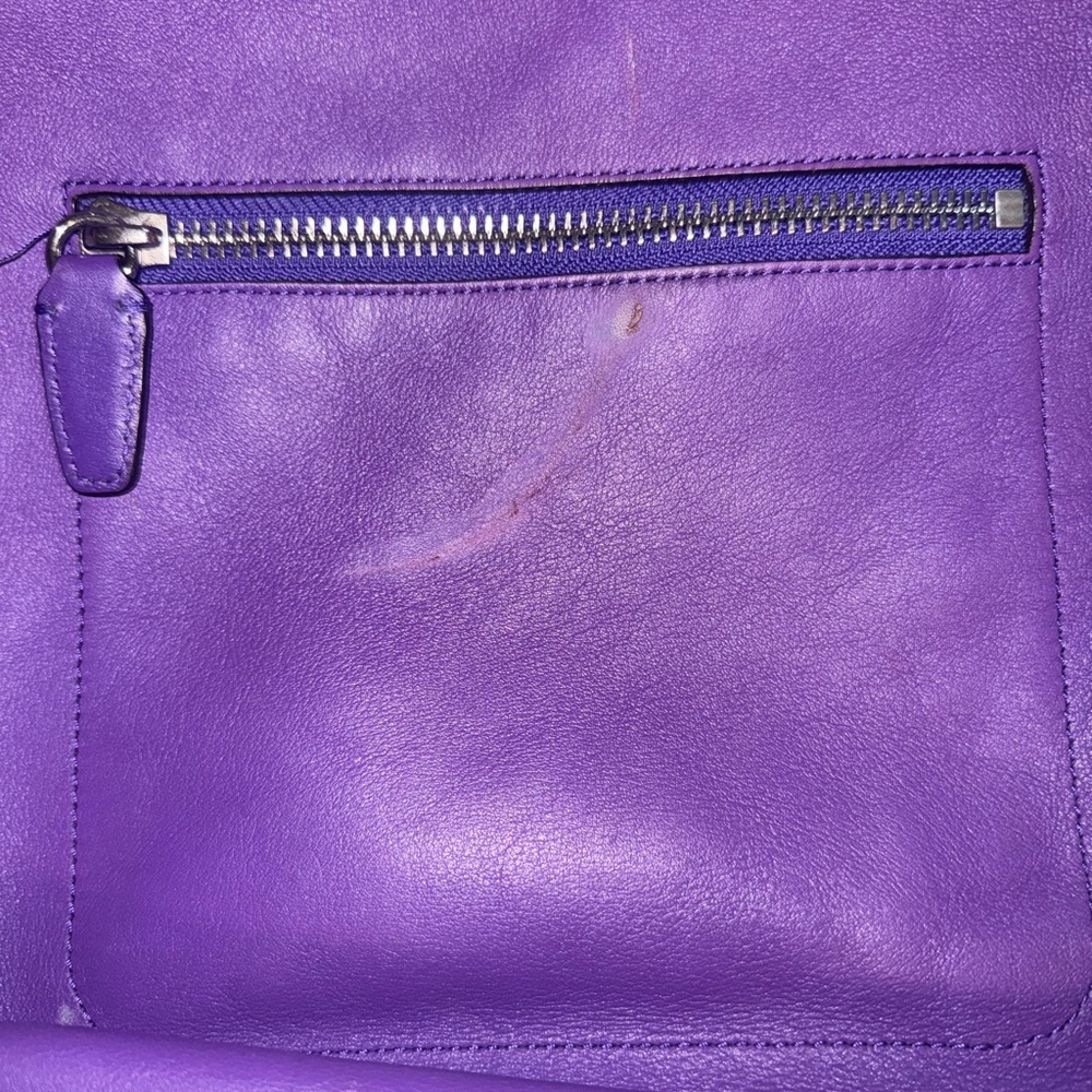 Coach Purple Leather Shoulder Hobo with Tassel Detail - Picture 3 of 8